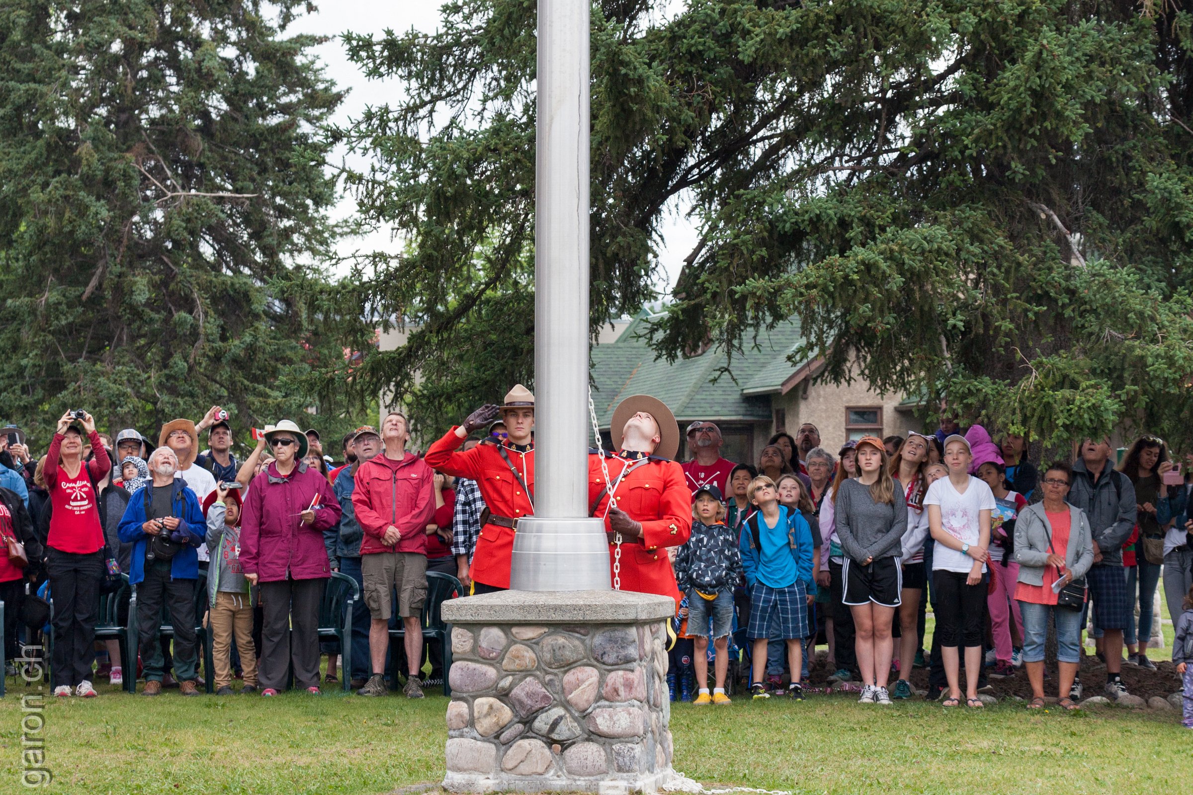 Jasper, Canada Day Flag raising ceremony at Canada Day