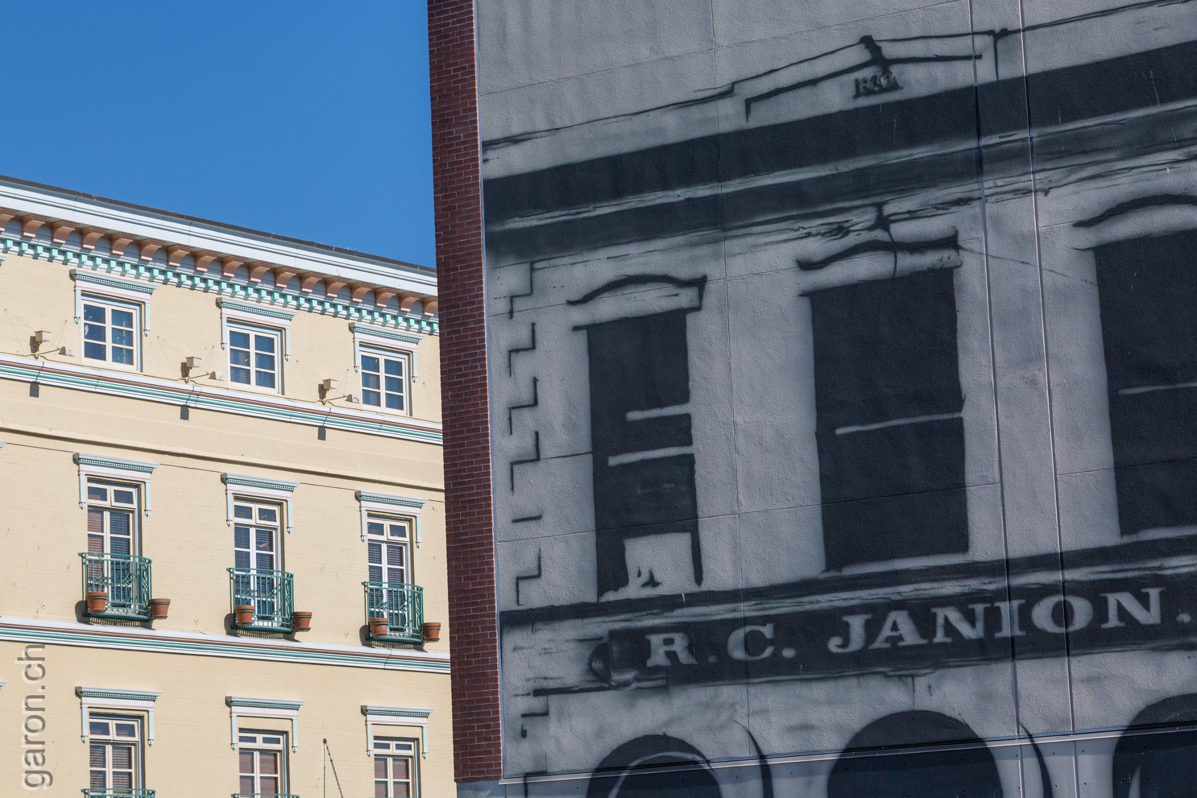 British Columbia, Victoria Mural represents old front of Hotel Janion, Store Street