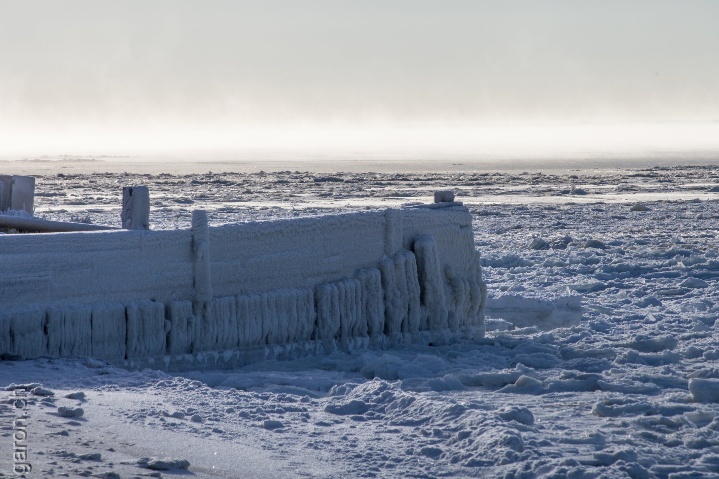 Manitoba, Churchill, Hudson Bay side Frozen harbour