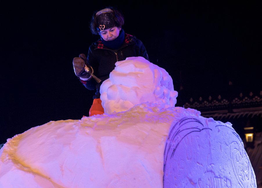 Québec, Carnaval d'hiver et sculpture sur neige et glace