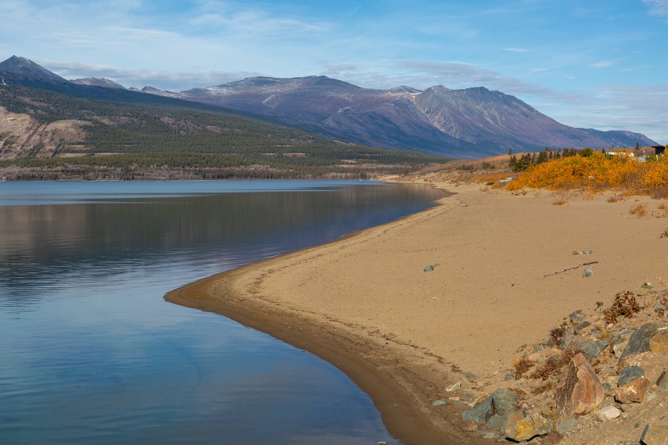 Yukon, Carcross, beach of Bennett Lake