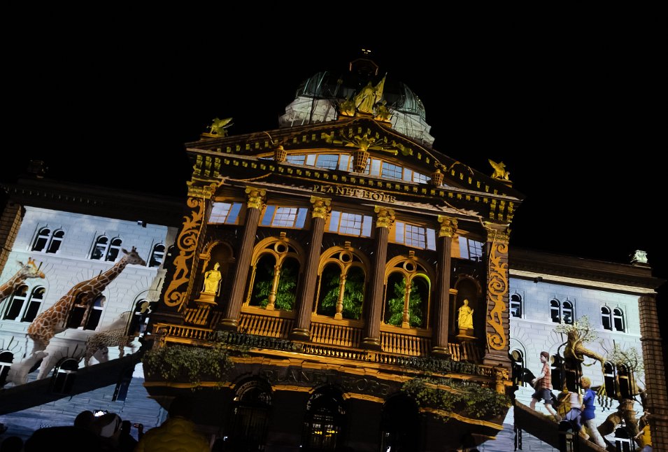 Bern, Bundeshaus, Lichtshow Rendezvous Bundesplatz